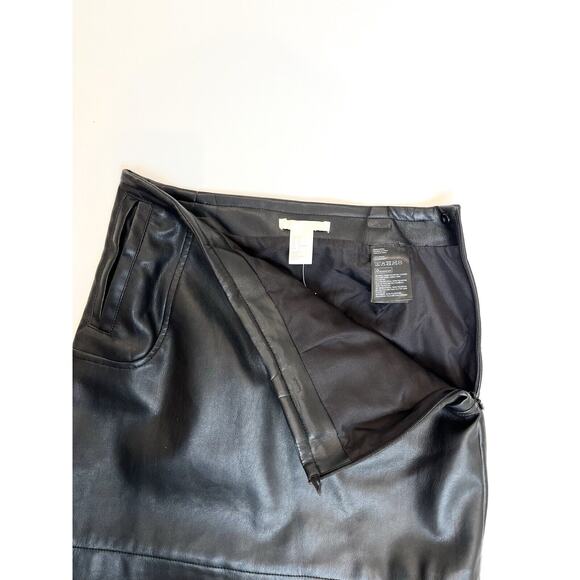 HM Faux Leather Black Mini Skirt Size 2 - Picture 5 of 6